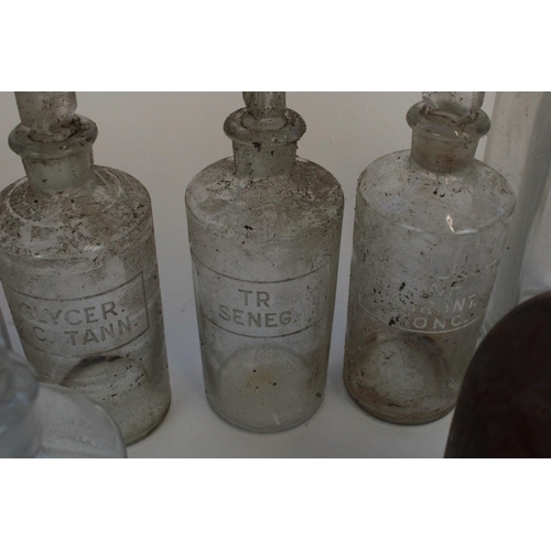 1300 - Collection of C20th collection of labelled glass apothecary/chemists bottles (qty)