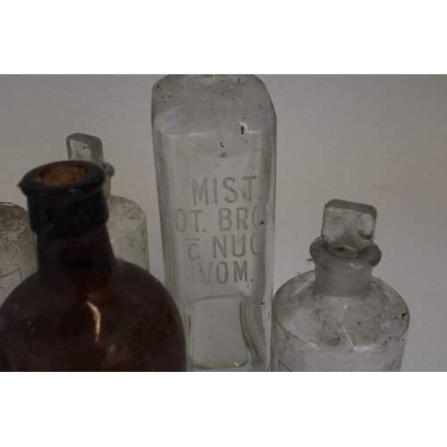 1300 - Collection of C20th collection of labelled glass apothecary/chemists bottles (qty)