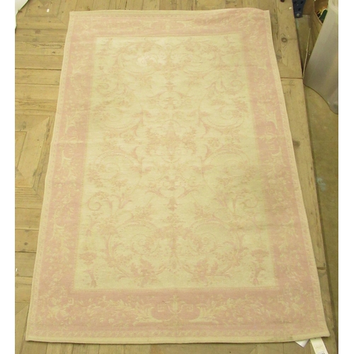 1383 - As new Laura Ashley Malmaison cotton and wool rug in blush pink, 120cm x 180cm