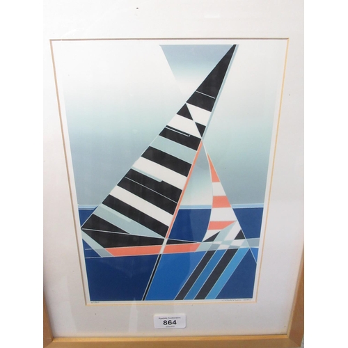 864 - Carol Paterson (British Contemporary); 'Full Sail', Ltd.ed giclee print 2/30 signed and dated 2005 i... 