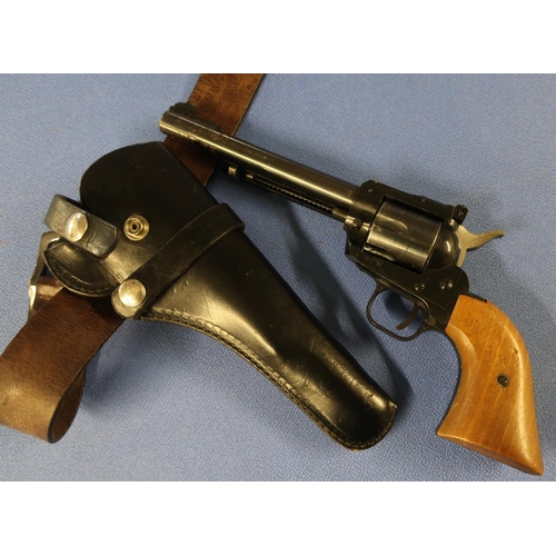 842 - Deactivated Schmidt's  model 21 .22 revolver with two piece wooden grips Serial No. 677343, complete... 