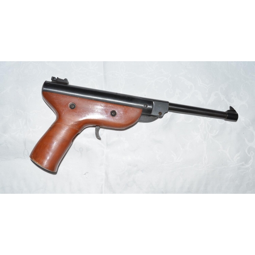 838 - Westlake .177 break barrel air pistol in full working order. Grip cracked and repaired, metalwork in... 