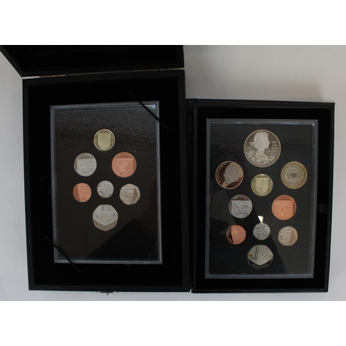 170 - Royal Mint 2008 UK Royal Shield of Arms Proof Collection set, and a 2012 UK Proof Coin Set, both enc... 