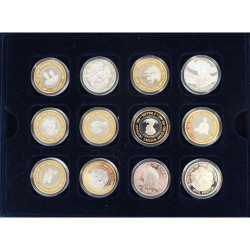 181 - Royal Mint the Queen Mother Centenary collection of 12 commonwealth silver proof commemorative coins... 