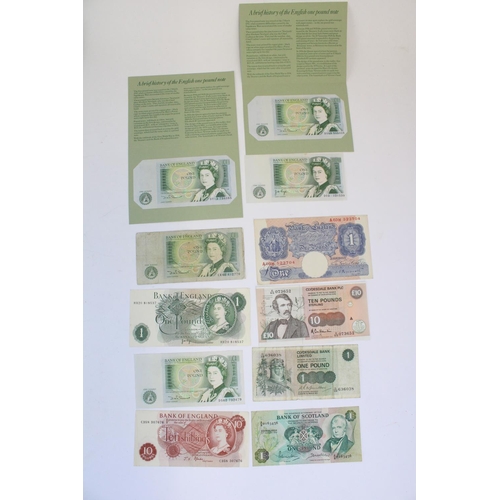 190 - Selection of GB and world bank notes to incl.  Bank of England Peppiatt £1