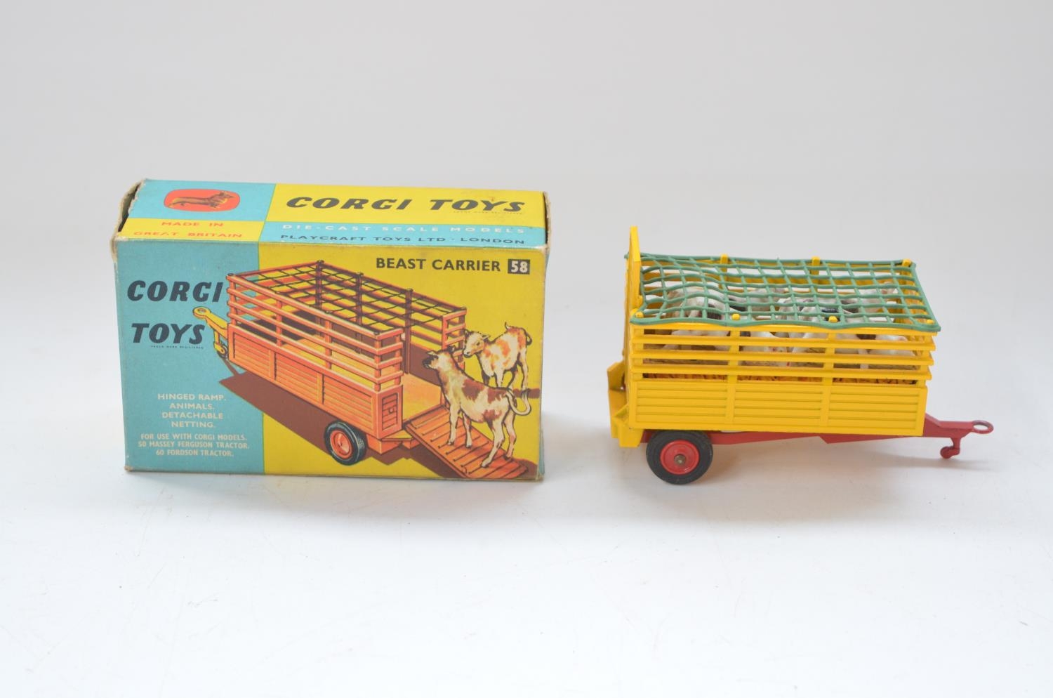 Vintage Corgi Toys Beast Carrier (item no 58) with goats