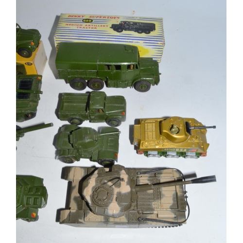 255 - Collection of Dinky Supertoys military vehicles. Also included a Corgi Centurion III and Matchbox Sh... 