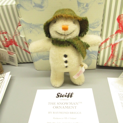 Steiff The Snowman Ornament, H13cm, limited edition 350/1500