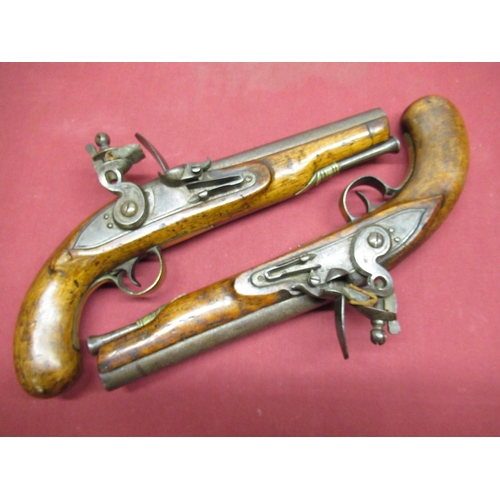21 - Pair of flintlock dragoon service style pistols, with 7