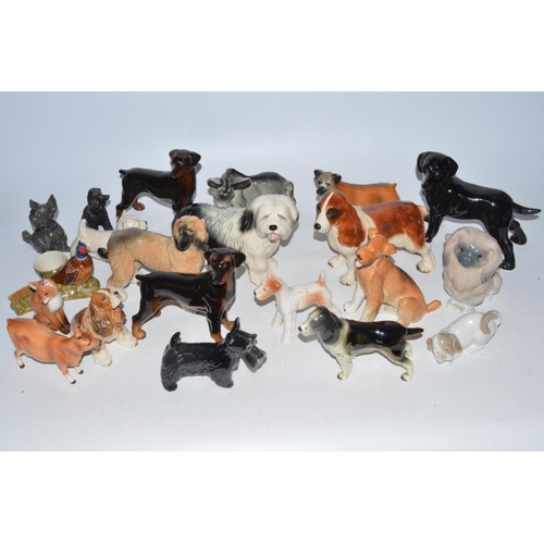 460 - Royal Doulton Autumn Breezes, Rowena, Diana figures etc., Lladro, Nao and ceramic dogs, ceramic donk... 