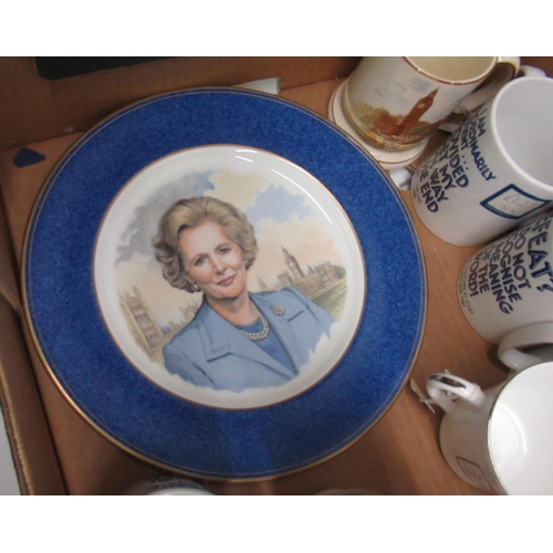 104 - Collection of commemorative mugs and plates relating to historical and political events/figures inc.... 