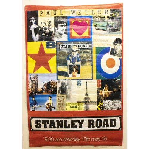 604 - Paul Weller Stanley Road release date poster for 9.30am Monday 15th May 1995, large poster, with pos... 