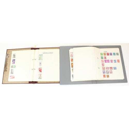 113 - Two folders of world stamps, small selection of FDCs and commemorative coin covers