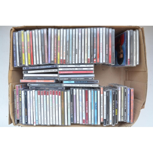 492 - Collection of musical CDs and vinyl records including folders of singles. Artists include Queen, Elv... 