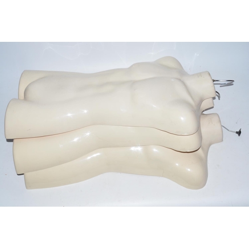 493 - 16 male torso mannequin hangers, 2 missing hanging hooks. 3 patterns (11,3,2)