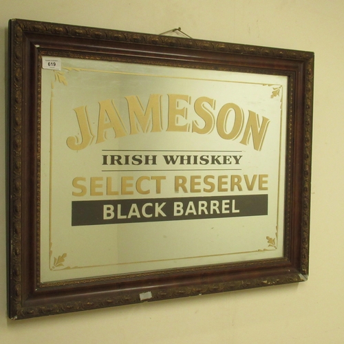 605 - Reproduction Jameson Irish Whiskey advertising mirror in gilt frame

Dimensions:
Height: 47cm  Lengt... 