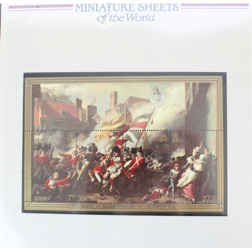 129 - Folder of miniature world sheets and presentation packs together with a George V 1924 British Empire... 