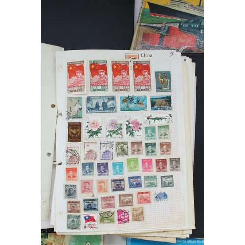 137 - Six albums of mainly mid to late C20th world stamps and two reference books