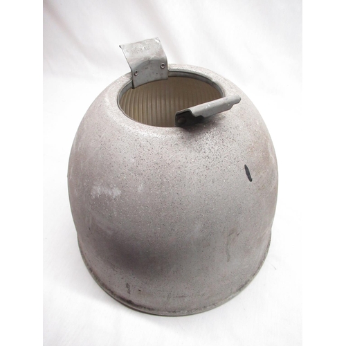 117 - Holphane, C20th alloy shrouded industrial lampshade, stamped on suspension mount Mi-844 opposite 778... 