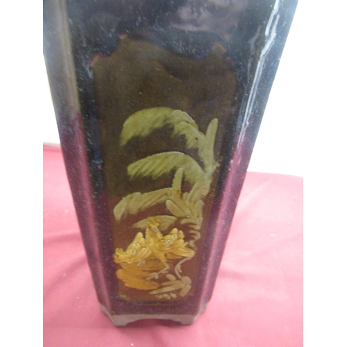 125 - Oriental plant pot  with bird ornamentation(approx 44cm high)