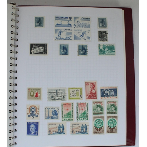 144 - Five albums of world used and hinged stamps, mainly countries listed C-D such as Canada, Cuba, Domin... 