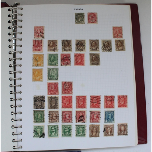 144 - Five albums of world used and hinged stamps, mainly countries listed C-D such as Canada, Cuba, Domin... 