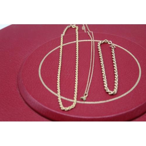 22 - 9ct yellow gold rope twist bracelet and similar necklace both stamped 375, and another 9ct yellow go... 