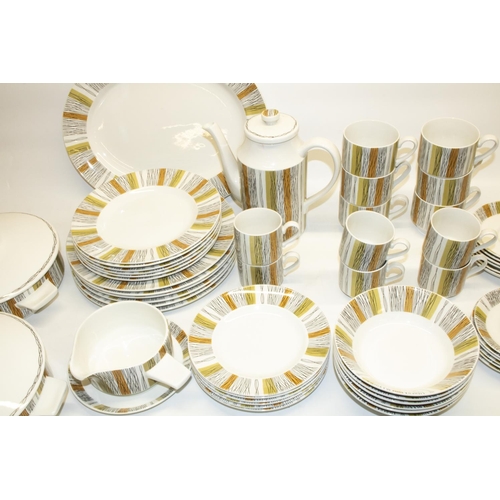 188 - 1960's midwinter Sienna fifty three piece dinner, tea and coffee service, complete with original adv... 