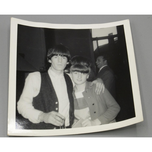 359 - Six black and white 9x9cm candid fan photographs of the Rolling Stones, backstage at Queens Hall Lee... 