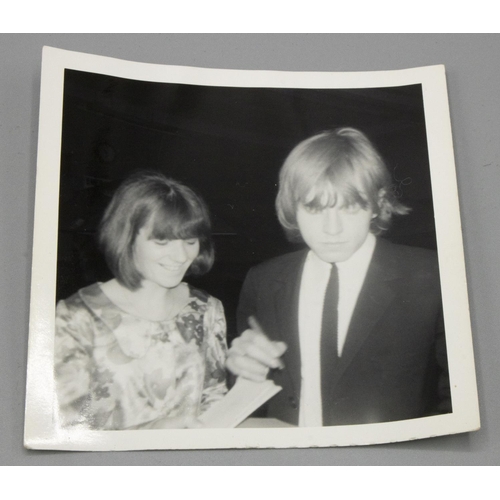 359 - Six black and white 9x9cm candid fan photographs of the Rolling Stones, backstage at Queens Hall Lee... 