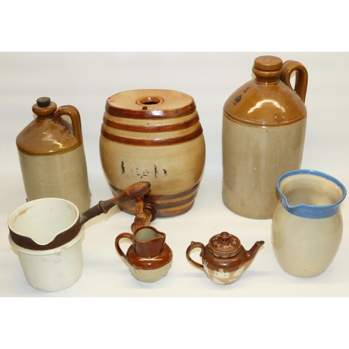 293 - Air Ministry no1 glazed stoneware flagon with AM cypher H36cm, Victorian Doulton glazed stoneware Ru... 