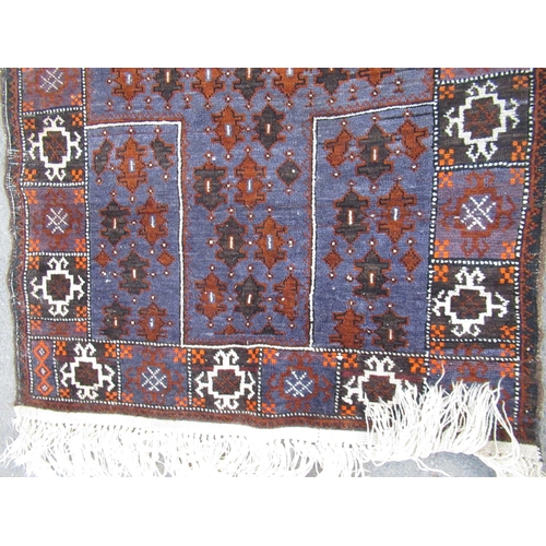 314 - Multicoloured Afghan Prayer rug, field with alternating geometric border, 135cm x 86cm