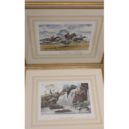 630 - Norman Thelwell (Br. 1923-2004), four ltd ed. prints Point to Point, Also Ran, the Salmon Leap, Taki... 