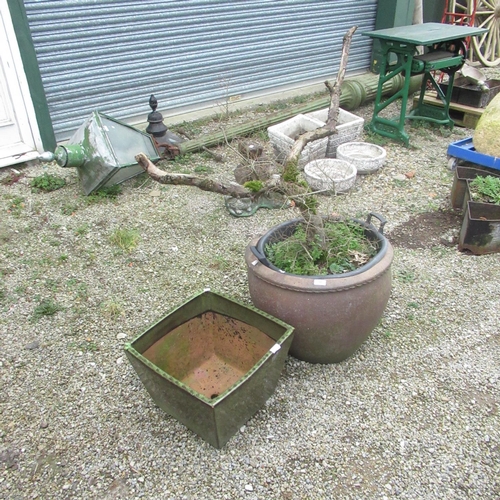 780 - Large salt-glazed garden planter approx. W22