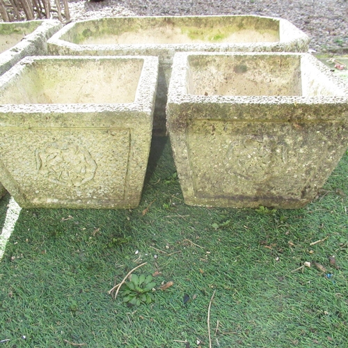 785 - Three Cotswold Studios Ltd composite planters and two others (5)