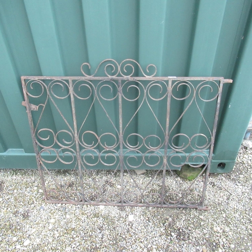 791 - Wrought metal single gate, W108cm H93.5cm