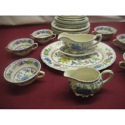 428 - Masons Regency part dinner service including, dinner plates, side plates, dessert plates, dessert bo... 