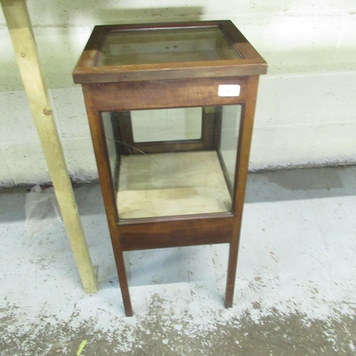 701 - George III Mahogany two tier wash stand now converted as a glazed bijouterie cabinet 34 X 34 x 75cm