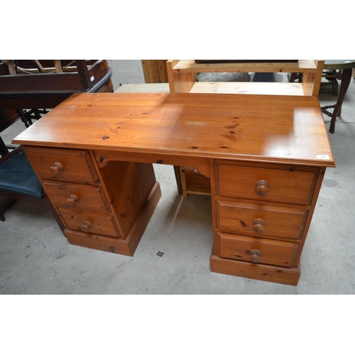 710 - Modern pine desk W132cm X D52.5cm X H74.8cm