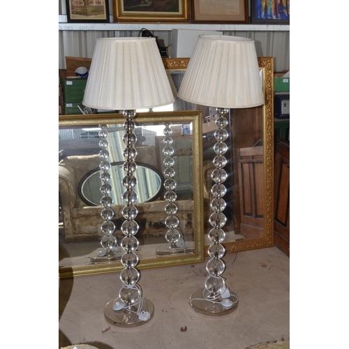 740 - Pair of Laura Ashley Selby glass standard lamps