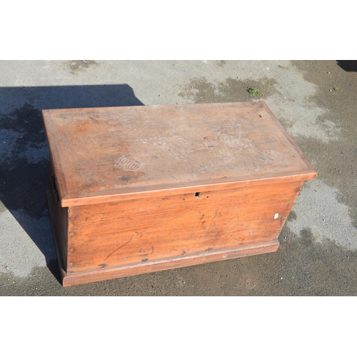 742 - C20th blanket box W81cm X D40.6cm X H40.5cm