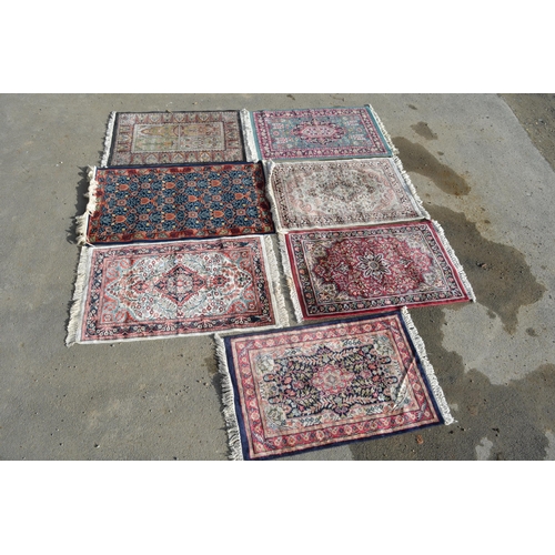 503 - Seven contempary indopersuin prayer rugs W61cm X L101cm