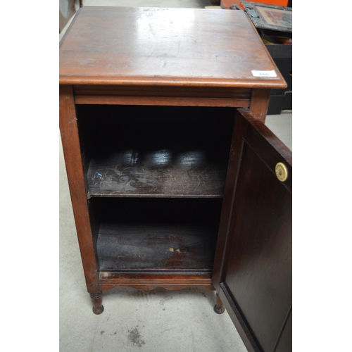 866 - Late Victorian Walnut bedside cupboard with single panel door on turned legs W39.5cm X D38cm X H69cm