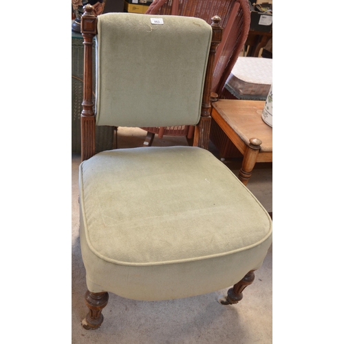 863 - Late Victorian Nursing chair with upholstered seat and back