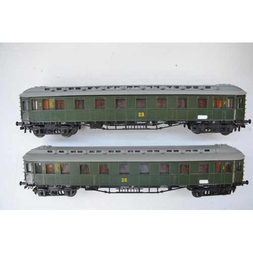 110 - Collection of HO gauge European passenger and goods wagons including 2 boxed Schicht coaches (1 with... 