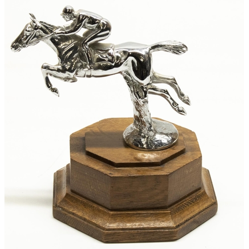 1132 - After Charles Paillet, a chromed metal car mascot, in the form of a race horse and jockey taking a f... 