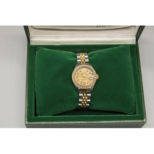 1001 - Rolex Oyster Perpetual Datejust ladies 18ct gold, stainless steel and diamond set automatic wristwat... 