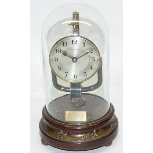 1158 - Early C20th Bulle type 800 day electromagnetic clock, silvered Arabic dial with outer minute track, ... 