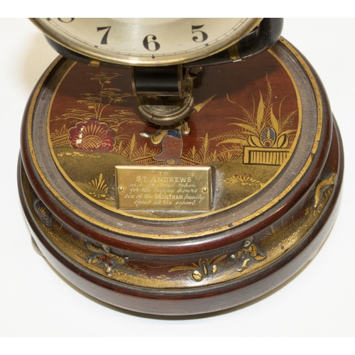 1158 - Early C20th Bulle type 800 day electromagnetic clock, silvered Arabic dial with outer minute track, ... 