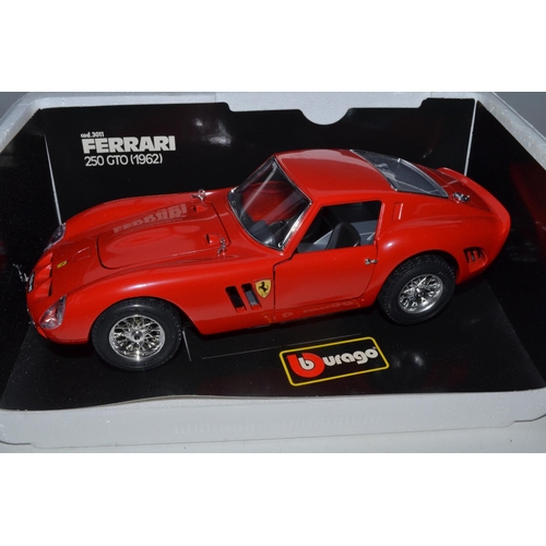 32 - Five 1/18 scale boxed Burago diecast Ferrari models to include 250 Testa Rossa (1957), F40 (race car... 